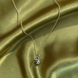 10k Gold Bastet Amulet Charm Necklace