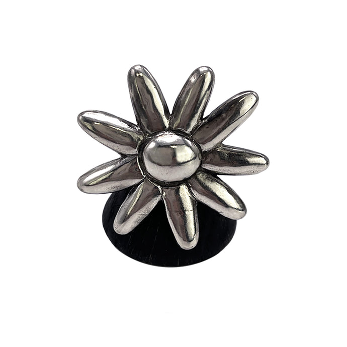 Giant silver daisy ring used in Thin Wild Mercury photoshoot. 