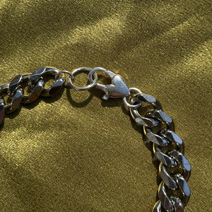 Steel Curb Chain Heart Bracelet • RTS