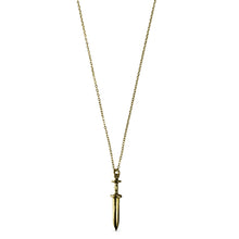 Gold dagger necklace, gold necklace, hellhound jewelry necklace