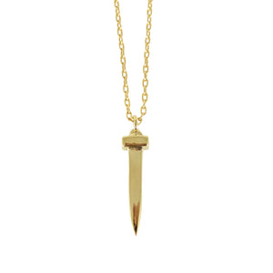 Hellhound jewelry necklace, gold necklace, railroad spike necklace, coffin nail necklace, charm necklace