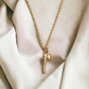 10k Gold Lizzie Hatchet Charm Necklace