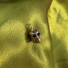 10k Gold Baby Skull Charm with Garnet Eyes