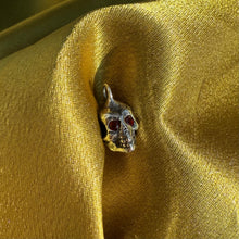 Baby Skull Charm with Garnet Eyes