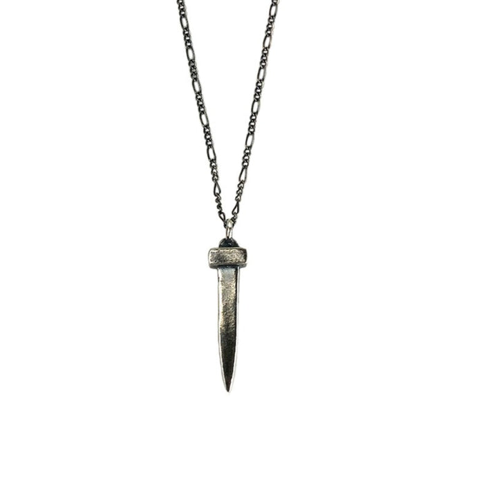 Sterling silver nail spike necklace. Goth jewelry. Hellhound Jewelry. Unisex jewelry.