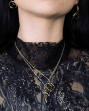 Gold crescent moon necklace, luna necklace, gold necklace, hellhound jewelry necklace, necklace on person