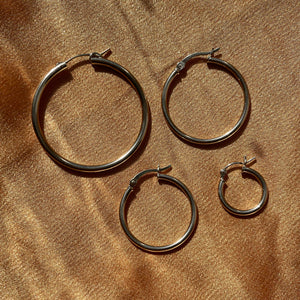 Lightweight Silver Hoop Earrings