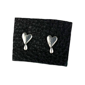 Sterling silver bleeding heart earrings, heart earrings, sterling silver earrings, hellhound jewelry earrings