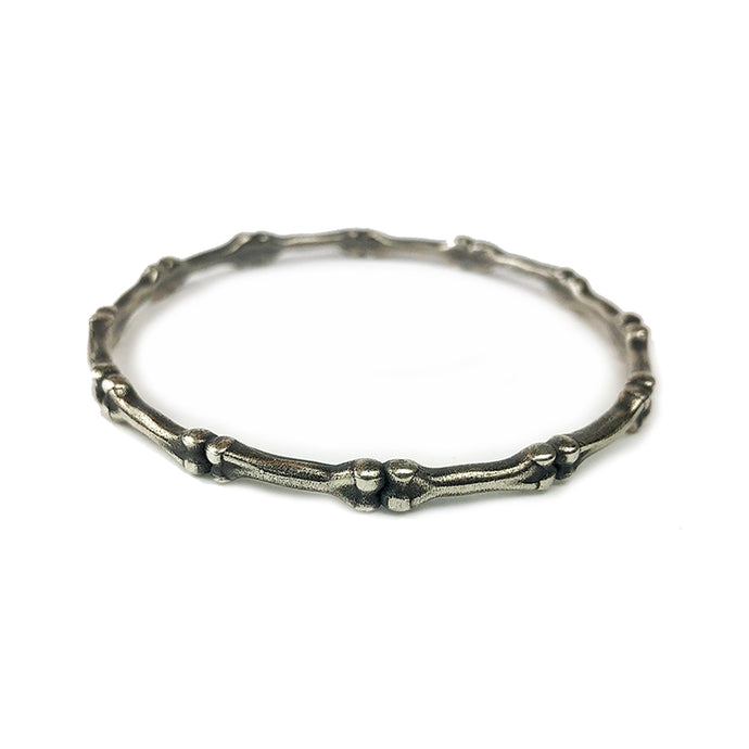 silver bone bangle bracelet goth jewelry unisex jewelry, bone bracelet, bangle bracelet, hellhound jewelry bracelet