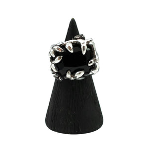 biker witch jewelry. chunky silver ring with emerald cut onyx goth jewelry, twig ring, sterling silver ring, black onyx ring, hellhound jewelry ring, bone ring