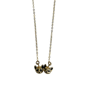 Freya necklace, cat necklace, gold cat necklace, hellhound jewelry necklace