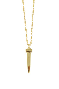 Hellhound jewelry necklace, gold necklace, railroad spike necklace, coffin nail necklace, charm necklace