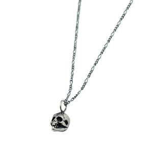 Silver skull charm necklace