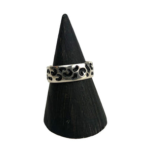 silver cheetah print ring band, leopard print jewelry, cheetah ring, ring band, sterling silver ring, hellhound jewelry ring