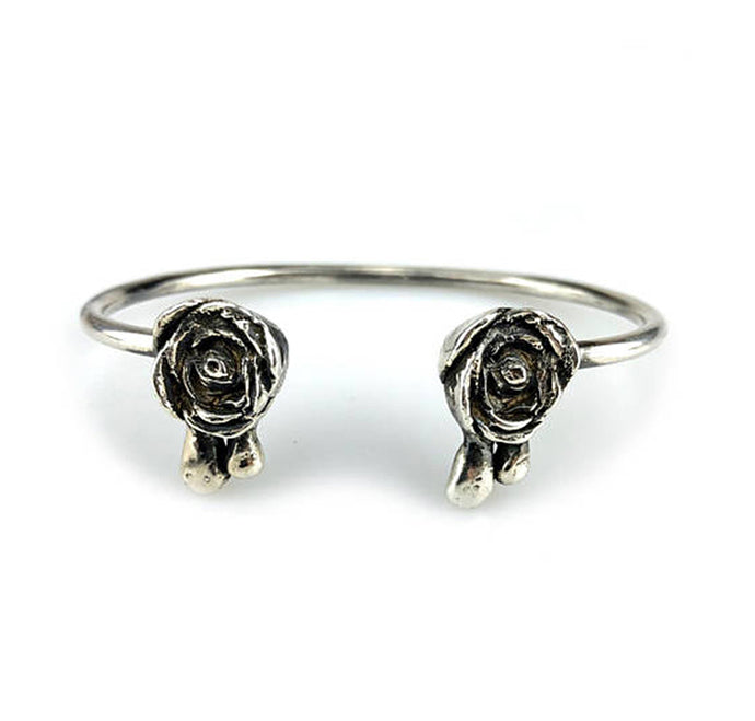 sterling silver rose cuff bracelet, cuff bracelet, sterling silver bracelet, hellhound jewelry bracelet, rose bracelet, cuff bracelet