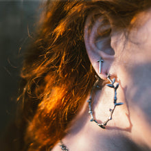 Sterling silver sword earrings, sterling silver earrings, sword earrings, stud earrings, hellhound jewelry earrings, sword earring in ear