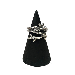 twiggy ring, sterling silver ring, twig ring, hellhound jewelry ring