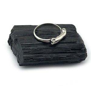 silver bone ring, silver protection ring, silver bone stacker ring