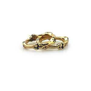 Bone ring, gold bone ring, gold ring, hellhound jewelry ring