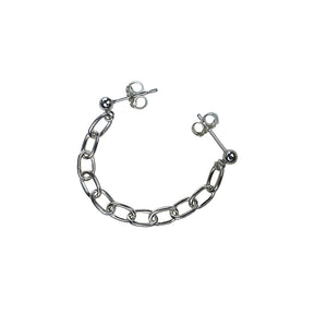 thick chain double stud, chain earring, sterling silver earring, hellhound jewelry earring