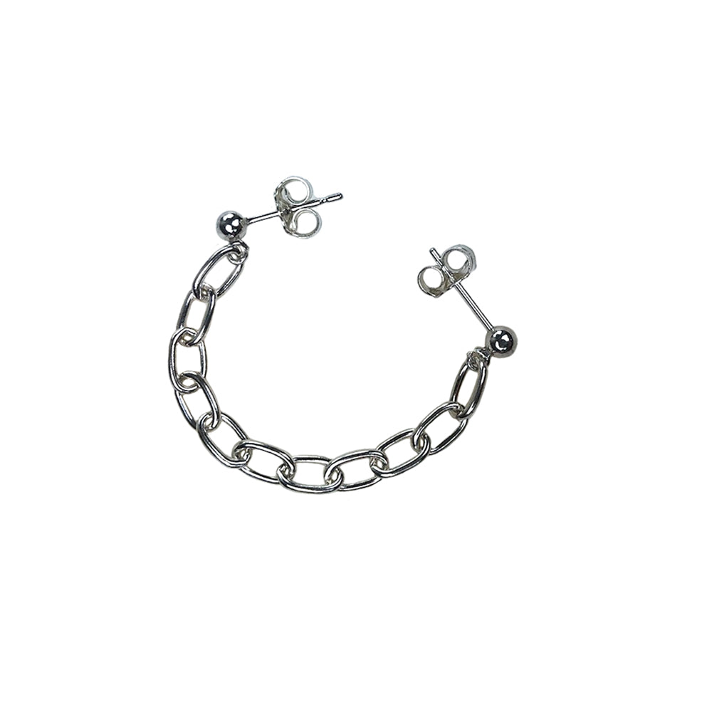 thick chain double stud, chain earring, sterling silver earring, hellhound jewelry earring