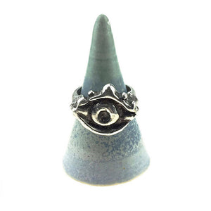 Evil eye ring, dripping eye ring, sterling silver ring, hellhound jewelry ring, protection ring