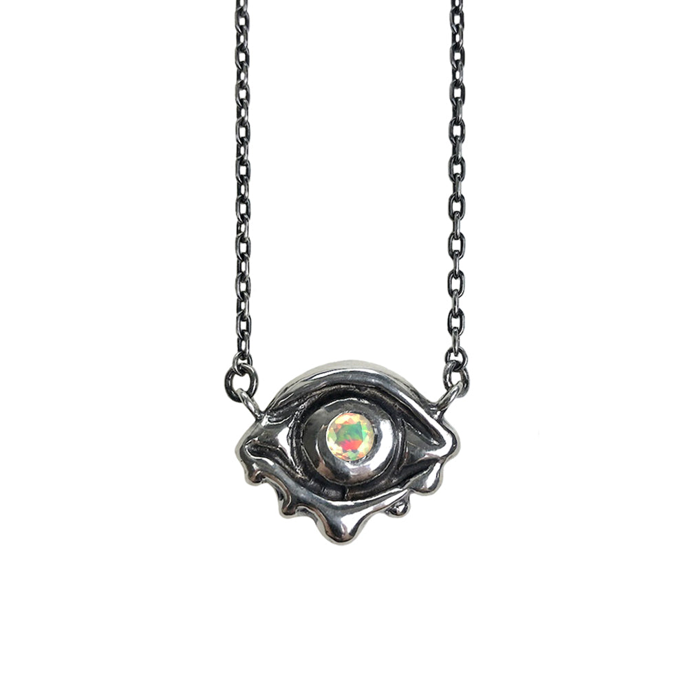Amulet Necklace Opal Evil Eye Necklace Evil Eye Talisman Opal