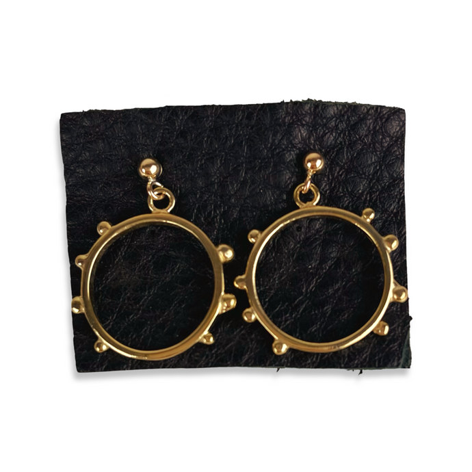 retro space hoops, hellhound jewelry earrings, hellhound jewelry hoops, retro hoops, gold hoops