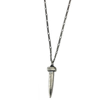 railroad spike necklace, sterling silver necklace, coffin nail necklace, nail necklace, hellhound jewelry necklace, charm necklace
