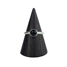 onyx stacker ring, gemstone jewelry, gemstone ring, hellhound jewelry ring, black ring, sterling silver ring